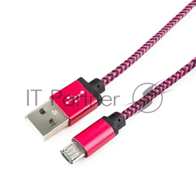 Кабель Gembird USB 2.0 Cablexpert AM/microBM 5P, 1м, нейлоновая оплетка, алюминиевые разъемы, фиолетовый, пакет