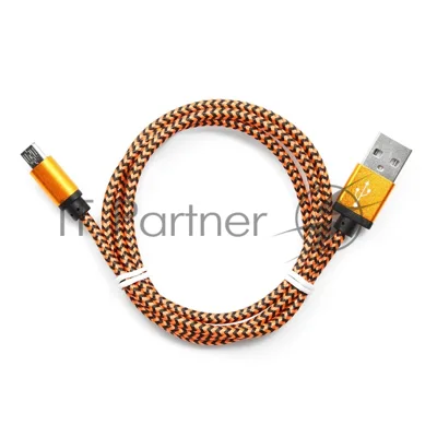 Кабель Gembird USB 2.0 Cablexpert AM/microBM 5P, 1м, нейлоновая оплетка, алюминиевые разъемы, оранжевый, пакет