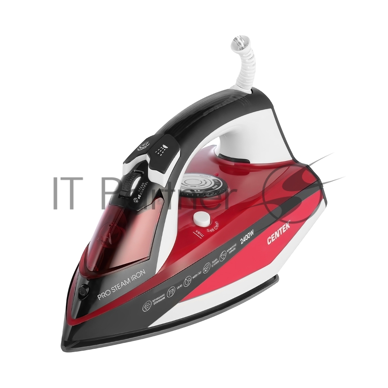Утюг Centek CT-2344 красный, 2400 Вт, 45 г/мин, 145 г/мин, 320 мл