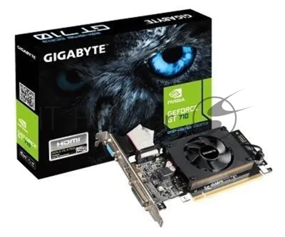 Видеокарта Gigabyte GeForce GT 710 v2.0, 2 GB GDDR3, 64 bit, HDMI, DVI-D, VGA, GPU 954 MHz