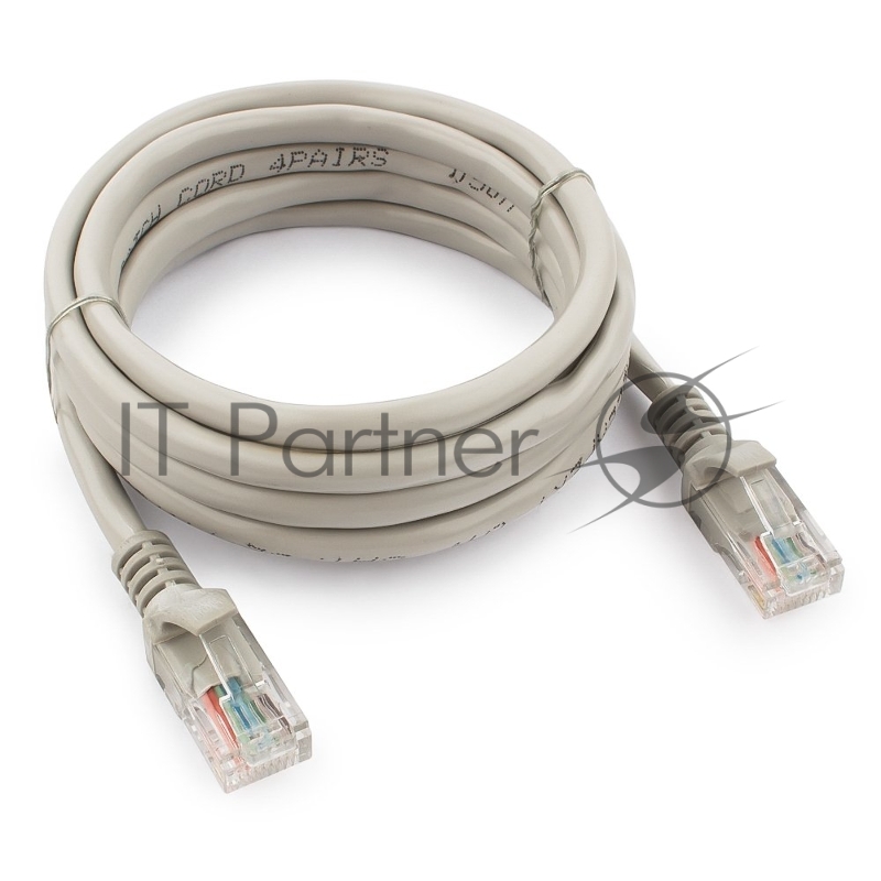 Патч-корд UTP Cablexpert cat.5e, 2м, литой, многожильный, серый