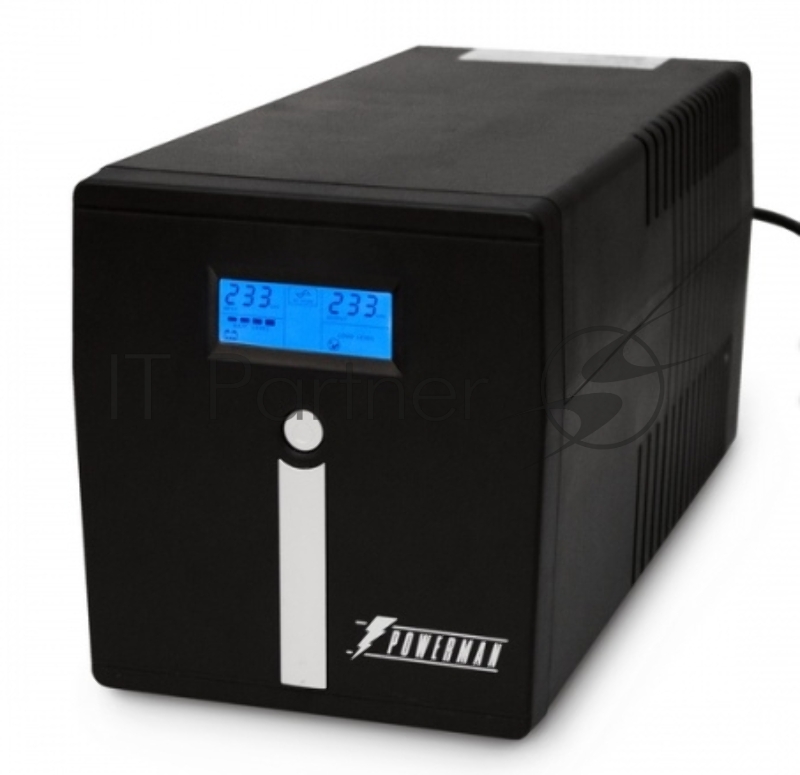 Источник бесперебойного питания Powerman Smart Sine 1500VA/1050W, 220V, Line-Interactive, LCD, Tower, Out: 4xShuko, черный*SmartSine1500