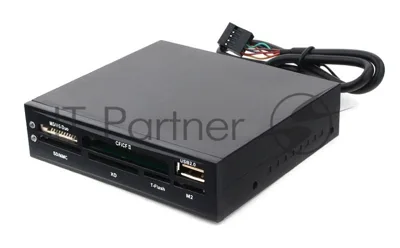 Кард-ридер Gembird FDI2-ALLIN1-02-B/черный/SD/T-Flash/Micro-SD/Micro-SDHC/Micro-SDXC/USB 2.0/метал