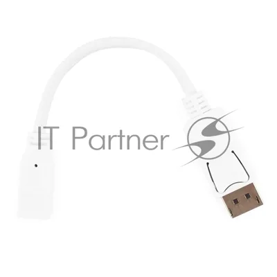 Переходник miniDisplayPort - DisplayPort, Cablexpert A-mDPF-DPM-001-W, 20F/20M, длина 16см, белый, пакет