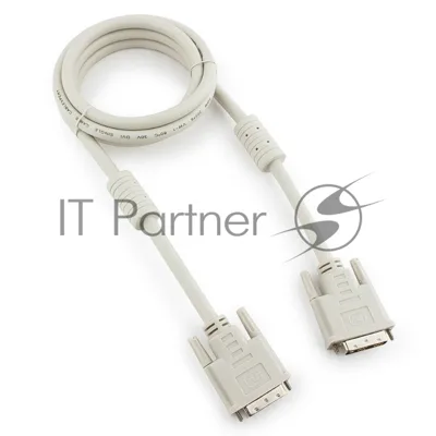 Кабель DVI-D single link Gembird/Cablexpert CC-DVI-6C, 19M/19M, 1.8м, серый, экран, феррит.кольца, пакет