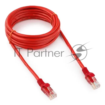 Патч-корд UTP Cablexpert cat.5e, 3м, литой, многожильный, красный
