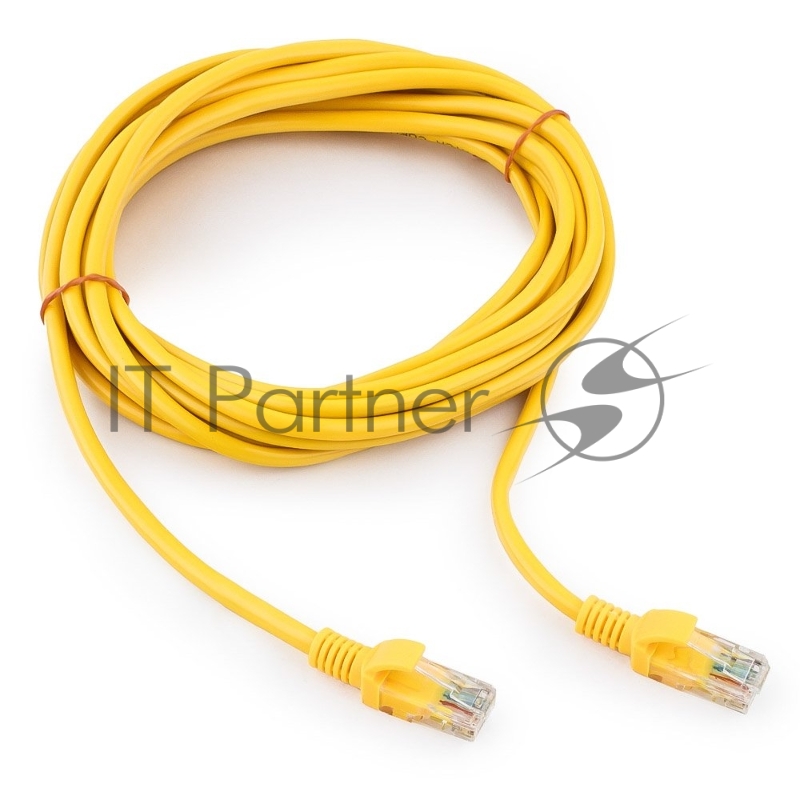 Патч-корд UTP Cablexpert cat.5e, 5м, литой, многожильный (желтый)