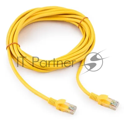Патч-корд UTP Cablexpert cat.5e, 5м, литой, многожильный (желтый)