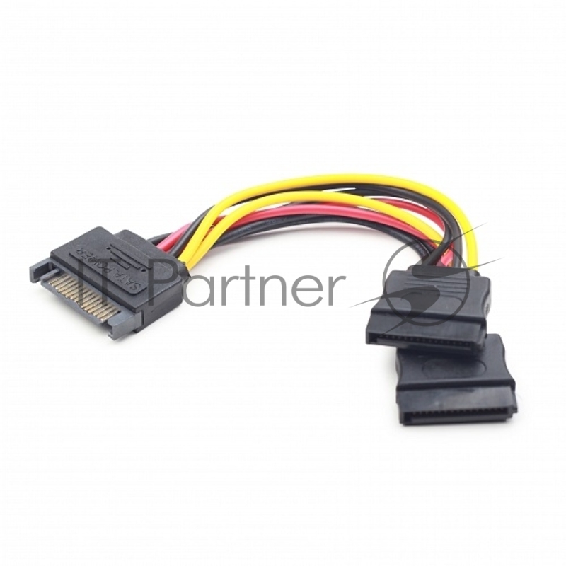 Кабель питания SATA Cablexpert CC-SATAM2F-01, 15pin (M)/2x15pin(F), на 2 SATA устр, 15 см