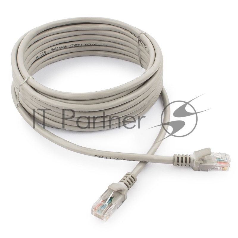 Патч-корд UTP Cablexpert cat.5e, 5м, литой, многожильный серый
