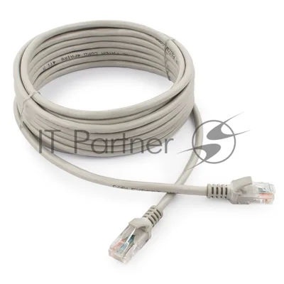 Патч-корд UTP Cablexpert cat.5e, 5м, литой, многожильный серый