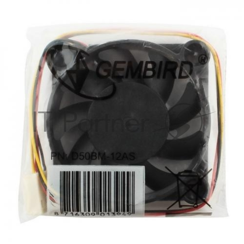 Вентилятор для корпуса Gembird черный, 50 мм, 5000 об/мин, 25 дБ, 3 pin