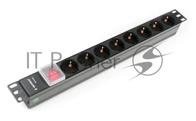 Блок 1 вход С14/8 евророзеток с защитой для 19". C14. MAX-19. 16A. 1U.