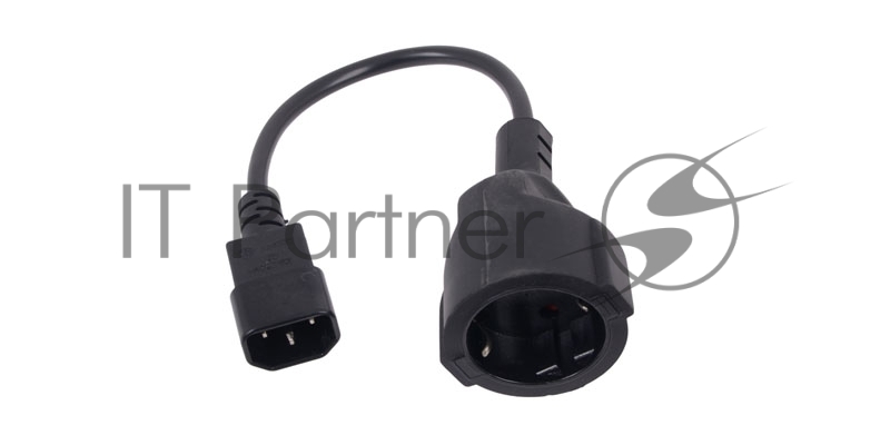 Кабель-переходник UPS->розетка VCOM (IE-320 C14 to Socket Type-F) 3Gx0,75мм VDE CE002