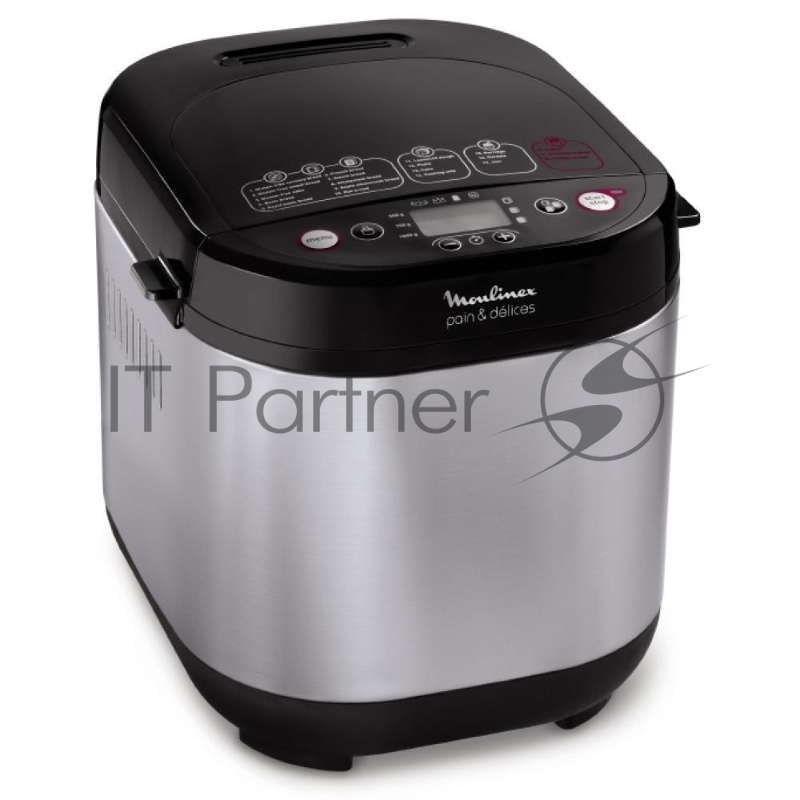 Хлебопечка Moulinex OW240E30 серебристый/черный, 650 Вт, 1.0 кг, 20 программ