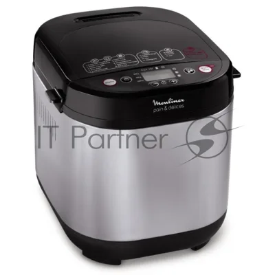 Хлебопечка Moulinex OW240E30 серебристый/черный, 650 Вт, 1.0 кг, 20 программ
