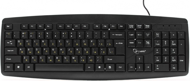 Клавиатура проводная Gembird KB-8351U-BL, USB, черный