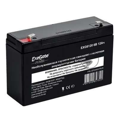 Батарея для ИБП ExeGate EP234537RUS DT 612/EXG6120 (6V 12Ah) клеммы F1