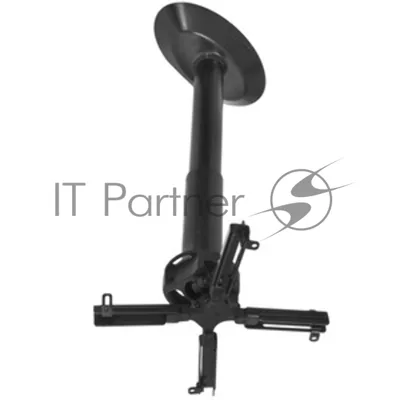 Крепеж Wize Pro PR24A Универсальное потолочный комплект Wize PR24A, состоящий из крепления+штанги 46-61 см +площадки к потолку для проектора, наклон +/- 25°, поворот +/- 6°, вращение 360°, до 23 кг, черный