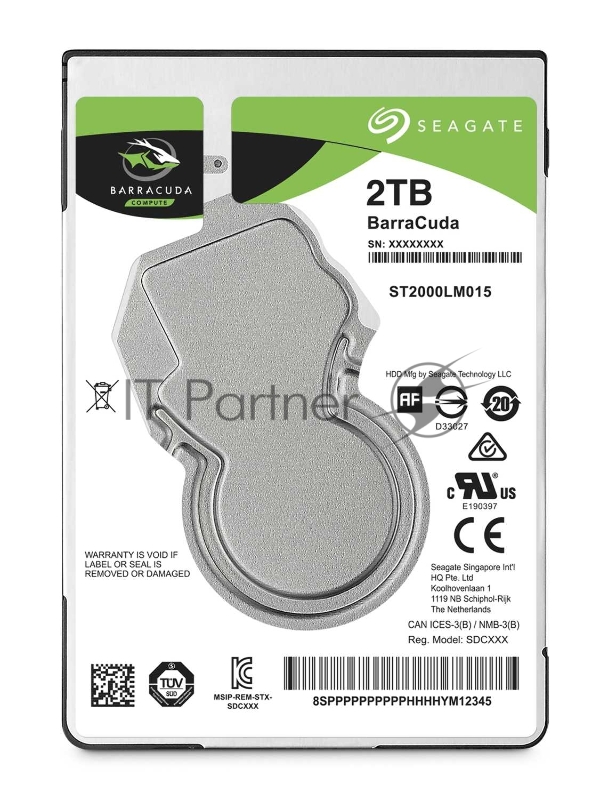 Жесткий диск HDD Seagate Barracuda 2Tb 5400rpm SATA 128Mb 2.5"