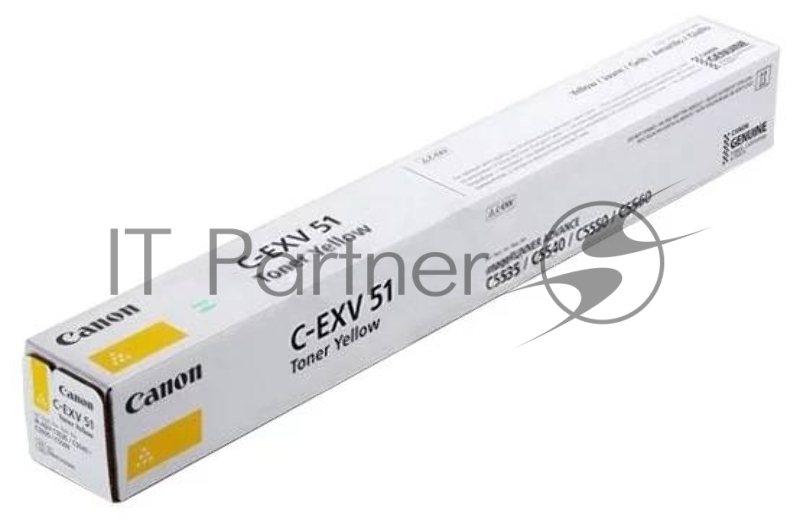 Картридж лазерный Canon C-EXV 51 желтый (60 000 стр.) для Canon imageRUNNER ADVANCE C5535, C5535i, C5540i, C5550i, C5560i
