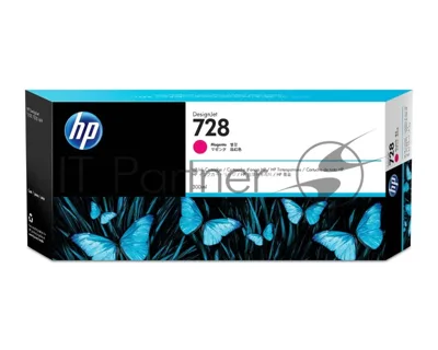 Картридж струйный HP F9K16A (HP 728) для DesignJet T730, T830. Пурпурный. 300 мл.