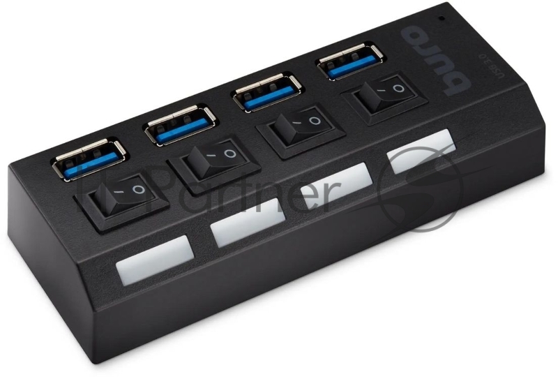 USB-концентратор Buro BU-HUB4-U3.0-L, USB 3.0, USB 4 порта, USB