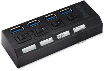 USB-концентратор Buro BU-HUB4-U3.0-L, USB 3.0, USB 4 порта, USB