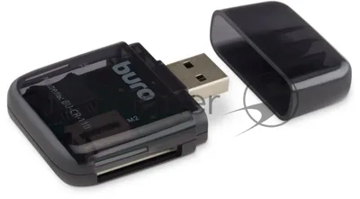 Кард-ридер Buro BU-CR-110 черный/MMC/MS/MS Duo/MS Micro M2/MS Pro/RS-MMC/SD/SDHC/TF/micro-SD/miсro-SDHC/USB 2.0/пластик