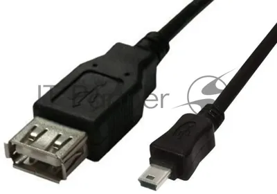 Кабель Buro USB A(f)-miniUSB черный 0.2м (OTG_MINI)