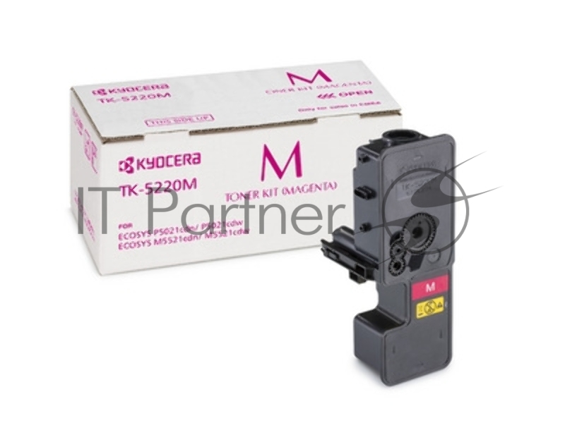 Картридж лазерный Kyocera TK-5220M (1T02R9BNL1) пурпурный для P5021cdn/cdw, P5026cdn/cdw, M5521cdn/cdw, 1200 стр.