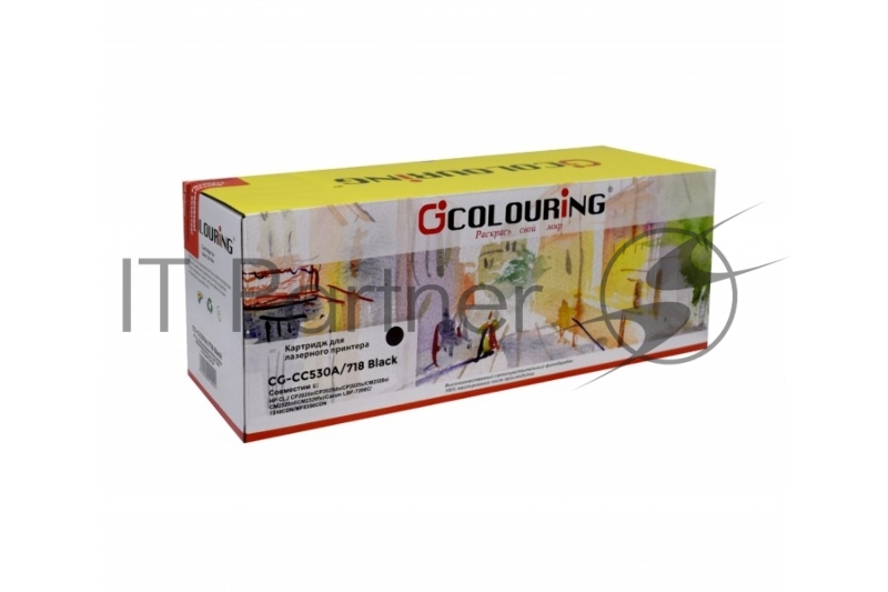 Картридж лазерный Colouring CG-CC530A/718 черный (3500 стр.) для HP LJ CP2025/CM2320/Canon LBP-7200C/7210CDN/MF8330CDN