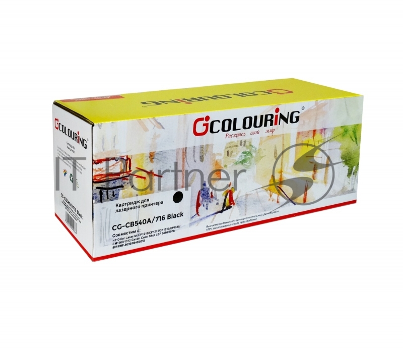 Картридж лазерный Colouring CG-CB540A/716 черный (2200 стр.) для принтеров HP Color LaserJet CP1210/CP1215/CP1510/CP1518/CM1300/1312/Canon Color Shot LBP 5050/5970/5975/MF-8030/8040/8050