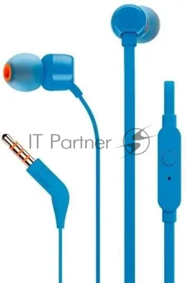 Проводные наушники JBL Tune 110 синий, внутриканальные, Jack 3.5 мм