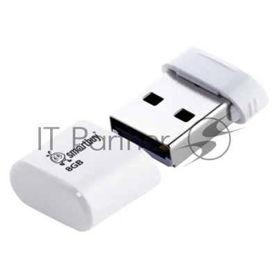 Флешка USB Smartbuy Lara white (SB8GBLara-W), 8Gb, USB 2.0, R/W 15/5, белый