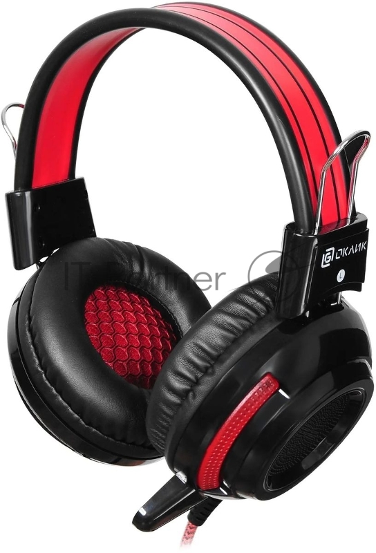 Проводные наушники Oklick HS-G300 черный/красный, полноразмерные, Jack 3.5 мм