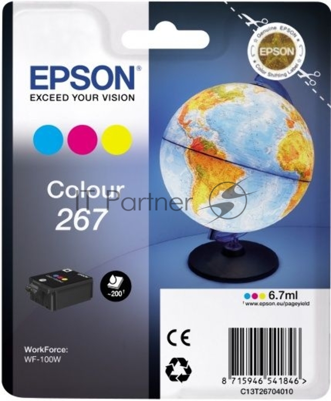 Картридж Epson T267 (C13T26704010) цветной (200 стр) для WF-100