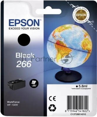 Картридж струйный Epson T266 (C13T26614010) черный (250 стр) для WF-100
