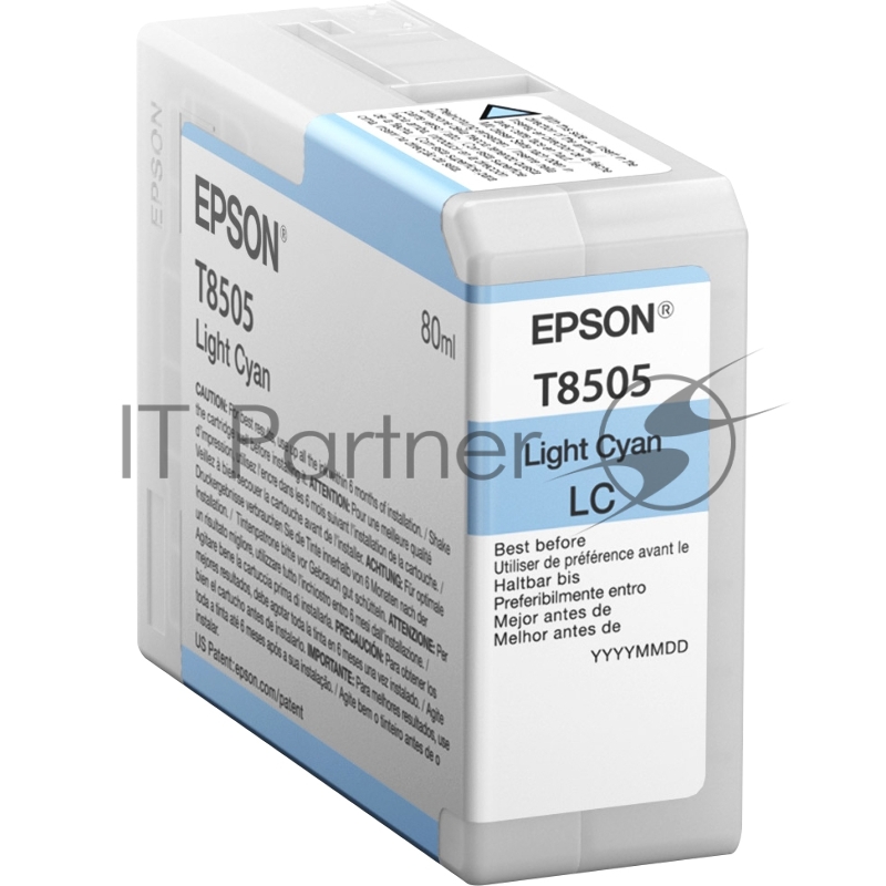 Картридж струйный Epson T8505 светло-голубой (80 мл.) для SureColor SC-P800