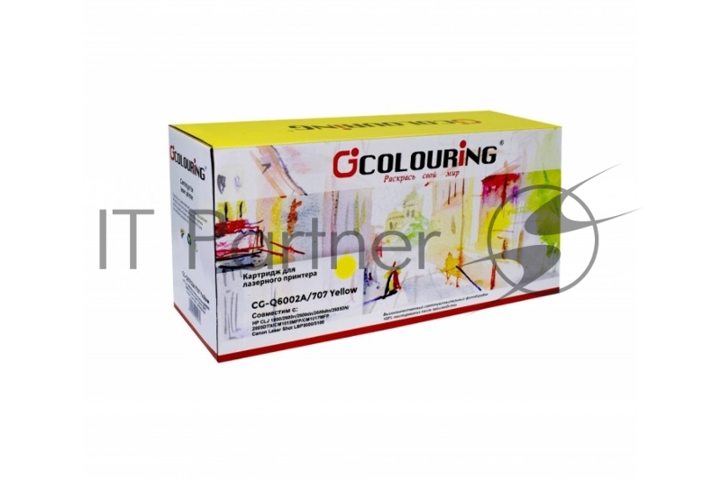 Картридж лазерный Colouring CG-Q6002A/707 желтый (2000 стр.) для HP CLJ 1600/2600n/2600dn/2600dtn/2605DN/2605DTN/CM1015MFP/CM1017MFP Canon Laser Shot LBP5000/5100