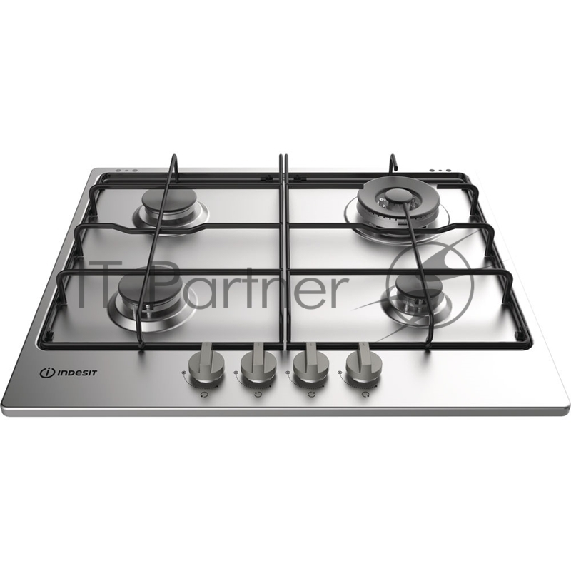 Газовая варочная поверхность Indesit THP 642 W/IX/I RU, 4 конфорки, нержавеющая сталь, 7800 Вт