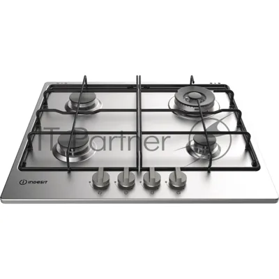 Газовая варочная поверхность Indesit THP 642 W/IX/I RU, 4 конфорки, нержавеющая сталь, 7800 Вт