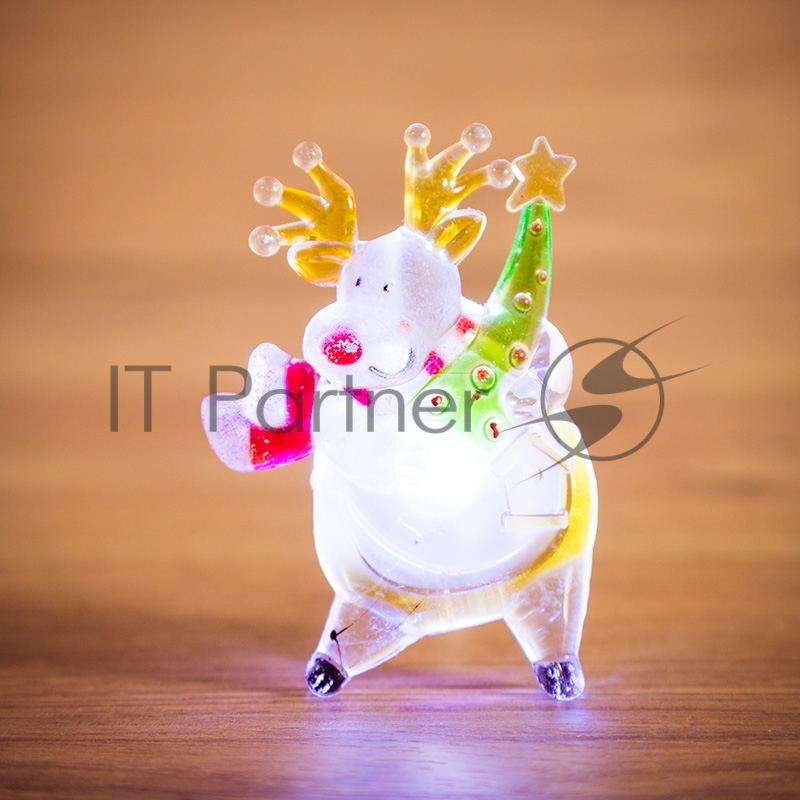 Новогодние светоукрашения Фигура Neon-night светодиодная на присоске "Олень", RGB