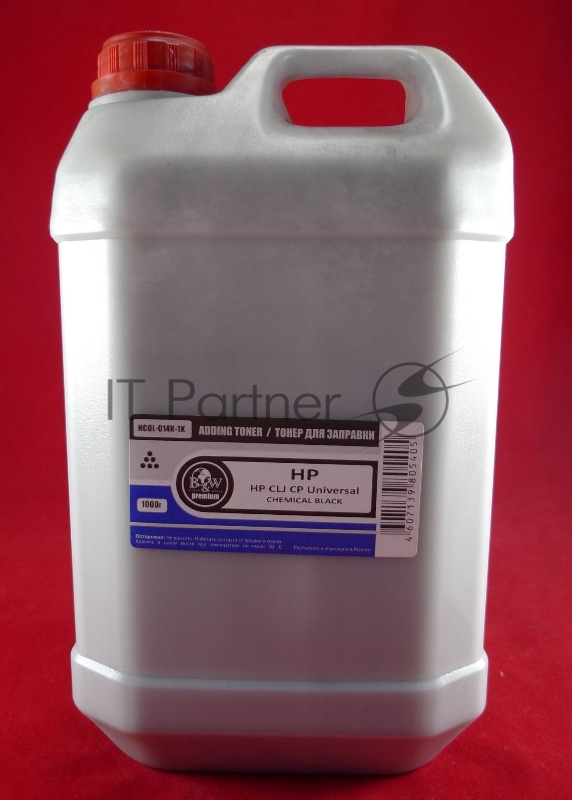Тонер HP Color Universal Black химический (LJ 1600/2600/3600/3800/4600/4650/4700/5500, CP1210/1510/1025/2025/3505/3525/4525/5225/6015/680, M553 Canon LBP2510/5000/5050/5100) (кан. 1кг) BW Premium фас. Россия