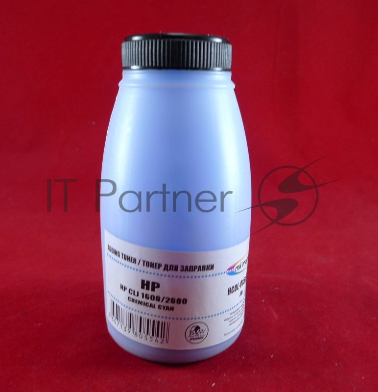 Тонер HP CLJ 1600/2600 Cyan, химический (фл. 80г) B&W Premium (Mitsubishi) фас. России