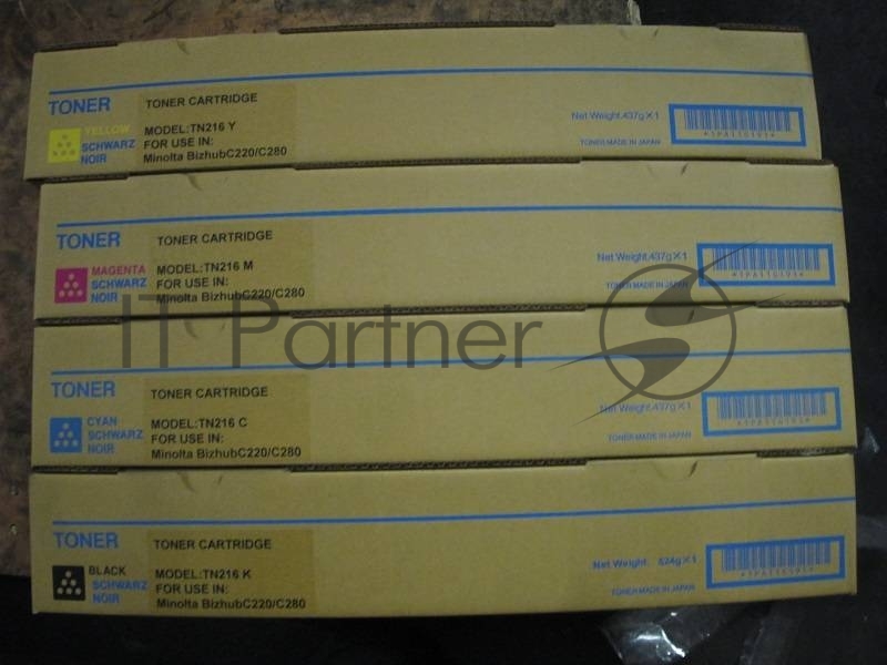 Тонер Konica-Minolta bizhub C220/280/360 синий TN-216C/TN-319C (туба, 437г)