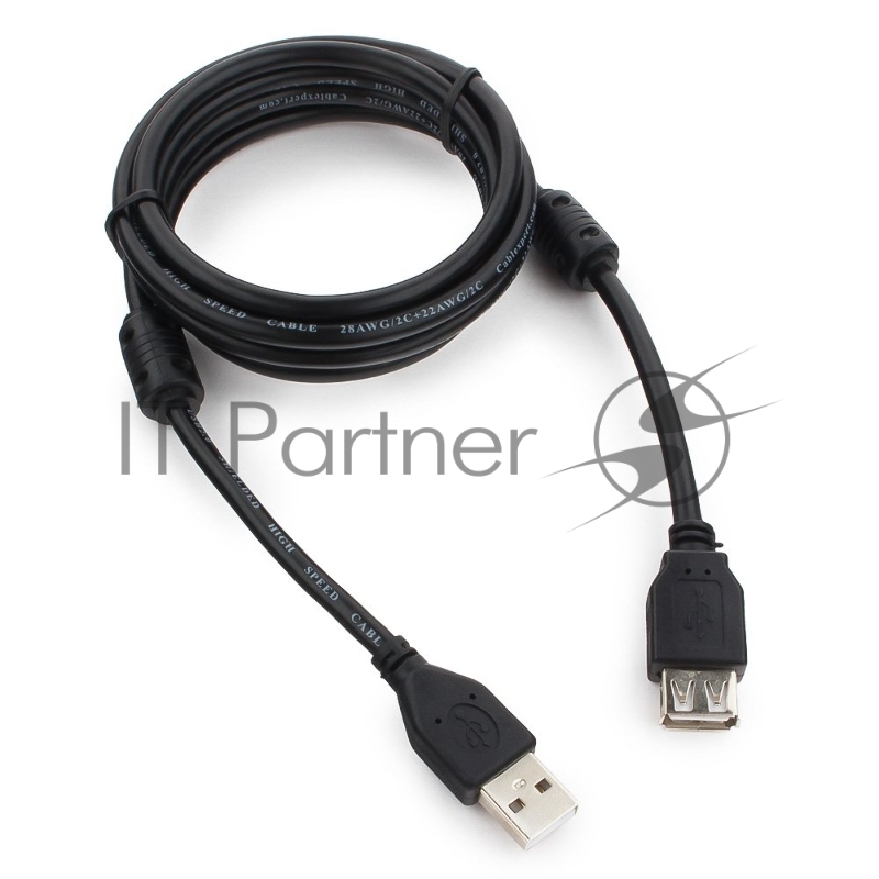 Кабель Cablexpert USB2.0 Pro CCF2-USB2-AMAF-6, AM/AF, 1.8м, экран, 2феррит.кольца, черный, пакет