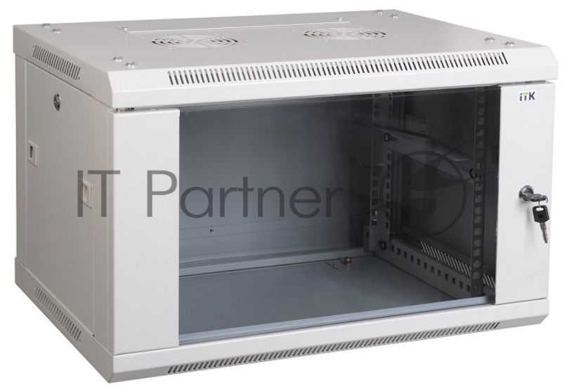 Шкаф ITK LINEA W 9U 600x600 мм дверь стекло, RAL7035