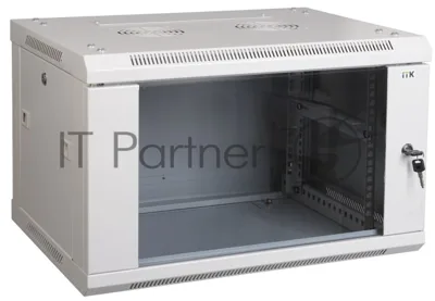 Шкаф ITK LINEA W 9U 600x600 мм дверь стекло, RAL7035