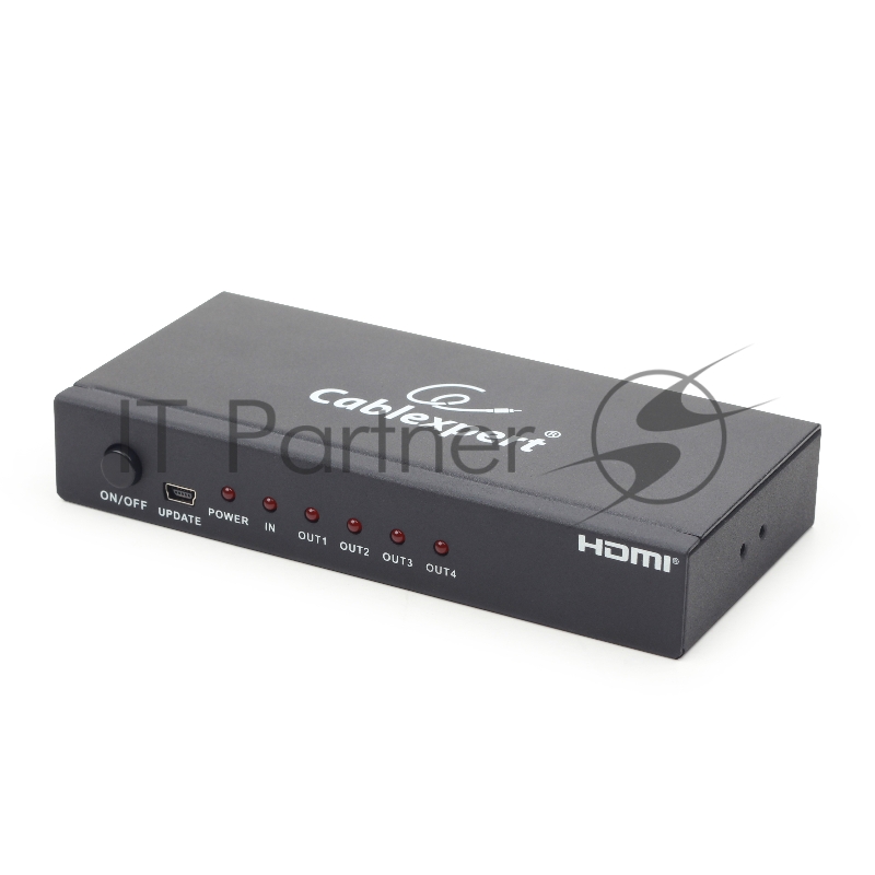 Разветвитель Gembird DSP-4PH4-02 Разветвитель HDMI Cablexpert, HD19F/4x19F, 1 компьютер => 4 монитора, Full-HD, 3D, 1.4v